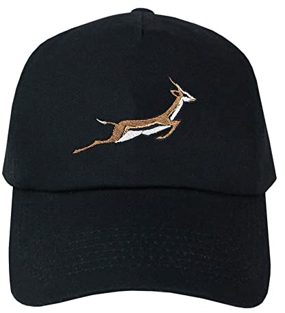 TeddyT's Men's Springbok Embroidered Black Baseball Cap Hat