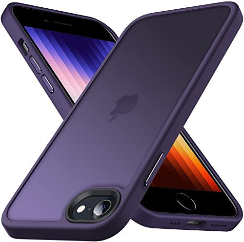Anqrp Designed for iPhone SE 2022/2020/8 Case - Military Shockproof Slim Translucent Matte Phone Cover, Compatible with iPhone SE 2020/2022/8/7 4.7, Deep Purple