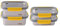 PIKA - Recipiente hermético para alimentos de acero inoxidable y tapa de cristal templado – ligera – Compatible con microondas, horno, congelador – MetalShock (Set de 3 : 2x 820ml + 2x1200ml)
