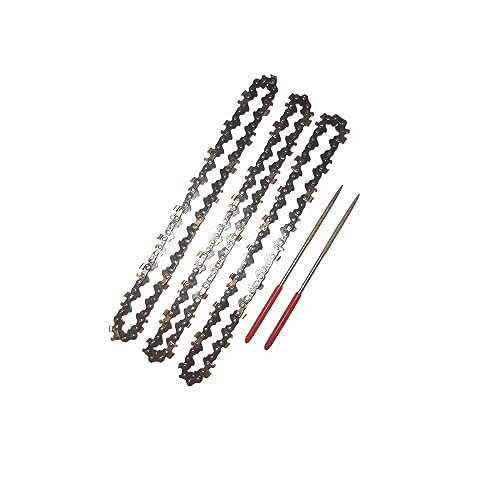 ByoBLu 3 Cadenas de minisierra de 6 Pulgadas y 1/4 de Pulgada; Paso 043 Pulgadas; Cadenas de Motosierra Calibre 36DL con 2 limas