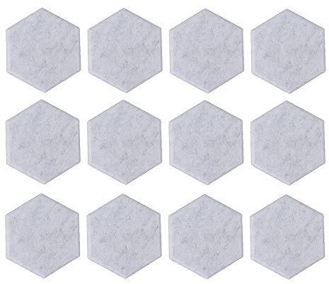 Panneaux Acoustiques Hexagonaux élégants Panneaux Insonorisants Haute Densité Insonorisants Panneaux Muraux à Bord Biseauté 14x12x7 Cm, 12 Pièces(Gris Argenté)
