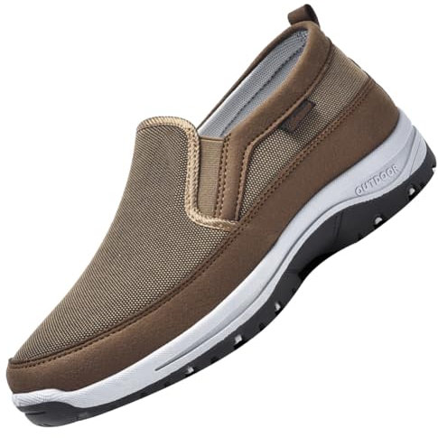 Aocase Chaussure Orthopedique Hommes Chaussons Diabétiques pour Personne Âgée Pieds Gonflés Arthrite Oedème Swollen Pantoufle Intérieur Extérieur,Marron,43/265mm