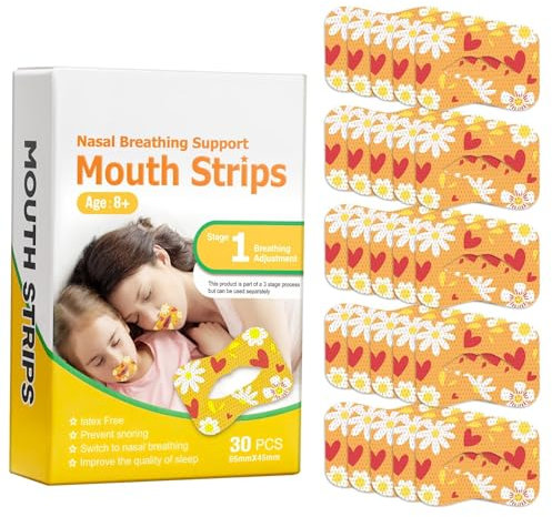 30 Stück Mundpflaster schlafen,Mundband zum Schlafen für weniger Mundatmung und Schnarchen - Sanftes Mundband für besseres Nasenatmen und verbesserten Schlaf