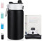 NAVTUE Faltbare Trinkflasche, 550 ml Faltbar Wasserflasche, BPA Free Wiederverwendbar Auslaufsicher Reise-Silikon-Wasserflasche für Reisen, Fitnessstudio, Wandern, Büro, Camping (Schwarz)