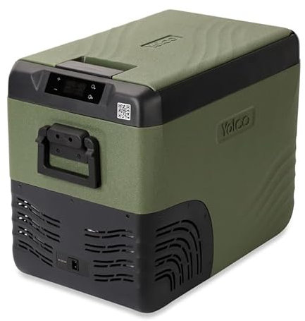 Yolco KX40 Green Elektrische Kompressor-Kühlbox, Dual- Zone, App Steuerung per Bluetooth, 12/24 V und 230 V, für Auto, LKW, Boot, Camping Kühlschrank