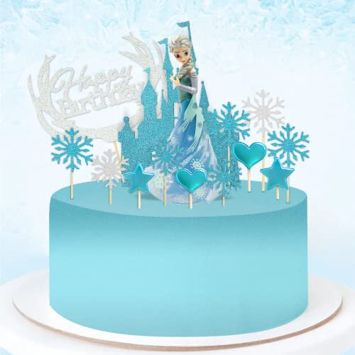Torte Topper, 33 Stücke Frozen Tortendeko Kinder, Cupcake Topper, Kuchendeko Geburtstag, Torten Figuren Set, Kuchendekorationsset, Deko Torte Mädchen