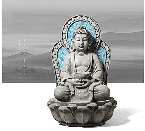 Fuente De Interior/Fuente De Agua Fuente De Agua De Mesa De Buda Fuente Zen - Mesa Interior/Exterior Fuente De Buda Meditando Sala De Estar Escritorio Decoración De Oficina Fuentes De Agua De Mesa