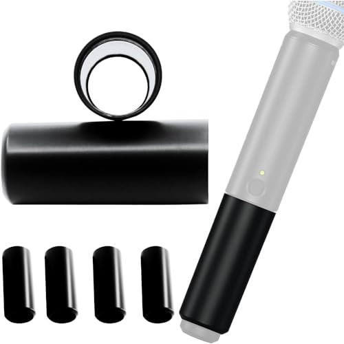 Good-cap Glänzende Batterieabdeckung, kompatibel mit Shure BLX2 / BLX288 - SM58 / Beta 58 / Beta 87 Wireless Mikrofon Gehäuse Body Cap/Cup Ersatz und Aufbereitung, Schwarz, 4 Stück