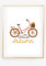 Din A4 Kunstdruck ohne Rahmen - Hello Autumn - Hallo Herbst - Blatt Blätter Fahrrad Natur - Deko Bild Druck Poster Bild