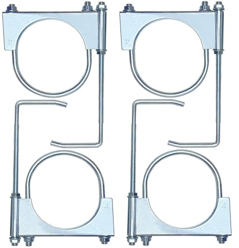 CAROTUPY 4 Inch Universal Exhaust Clamp with Hanger, Muffler Exhaust Hanger for Automotive (4 Pieces)