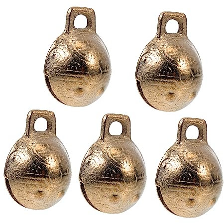 BELLIFFY 5stücke Kupfer Glöckchen Haustier Hängeglocke DIY Hundehalsband Glocke Katzenhalsband Schlüsselanhänger Decor Bastelmaterial
