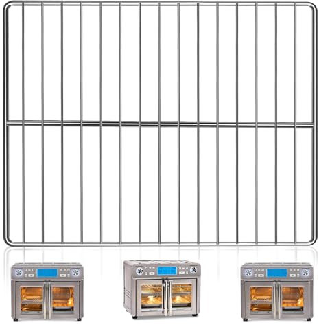 GWYXC Air Fryer Grill Rack for Emeril Lagasse Emeril Lagasse Dual Zone 360 Air Fryer Oven 25 QT, 14''*11.5'' Stainless Steel Air Fryer Accessories Roasting Steamer Wire Rack