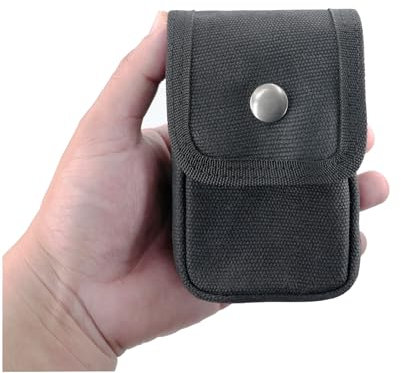 diodrio EDC Belt Pouch for Men Women, Small Utility Holster Pouch with Belt Loop for Hiking, Fishing, Camping, Snap Closure, Classic Waxed Canvas, Black Small