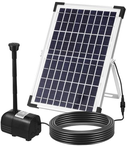 POPETPOP 12w Solar Wasserpumpe Für Teich Und Springbrunnen Im Außenbereich Solarbetriebene Tauchpumpe Mit Einstellbarem Winkel Für Gartenbrunnen Und Vogelbad Solarpanel Inklusive