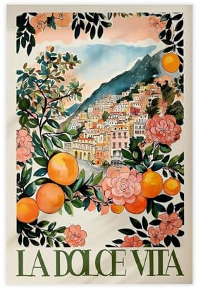 LIPOYE La Dolce Vita Italien, gemalt, bedruckbar, digital, Kunst-Leinwand, Poster, Schlafzimmer, Dekoration, Landschaft, Büro, Raumdekoration, Geschenk, 30 x 45 cm