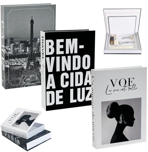 CHENBOOW Deko Bücher für Heimdekor,3 Stück Dekorative Bücher für Heimdekor,Buchattrappe Deko,Mode Dekoratives,Gefälschte Bücher Display,Buchbox,für Wohnkultur Bücherregal Couchtisch Display