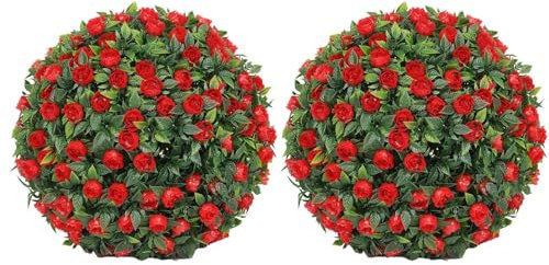 Generisch Künstliche Boxholzbällchen, Blumenkasten -Topiary -Bälle | Gras Topiary Ball | UV resistente hängbare Dekorationen für Innen-, Außen-, Garten-, Balkon