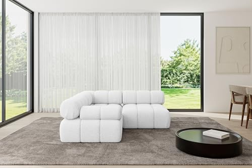 ALTDECOR Modulares Sofa Ecksofa in L-Form Corner modular Sofa Eckcouch Couch Wohnlandschaft Cauchsofa Polstersofa Mende-L1-190x190x70 cm Weiß