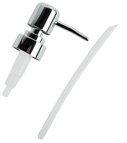 Seifenspender-Pumpkopf, Ersatzteil, Metallgehäuse, Badspender, runder Kopf Pumpe mit 28/400 Gewinde Pumpenkopf für Badeflaschen (Silber)