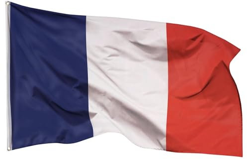 Drapeau France 90x150cm – français - résistant aux intempéries, avec œillets en laiton, 100% polyester, coutures doubles robustes et couleurs éclatantes – pour extérieur