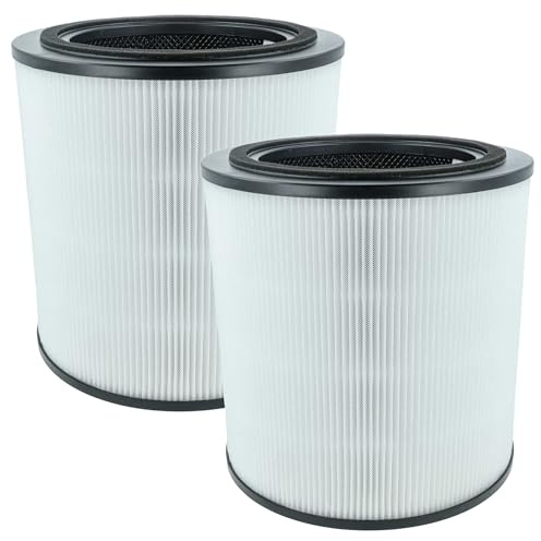 vhbw 2x Aktivkohlefilter kompatibel mit Bosch Air 4000 Luftreiniger | H13 Luftfilter Schwarz Weiß