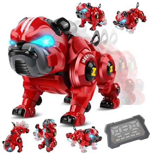 Aragallant Chien Robot Telecommande Garcon, Robot Programmable Chien Interactif avec Chanter, Danser, Fonction Dressage et Contrôle Gestuel, Intelligent Chien Qui Marche et Aboie pour Enfants 6+