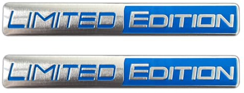 2Pcs Auto Emblem Logo für Mercedes Benz AMG W108, Emblem Logo Aufkleber für Motorhaube Vorne und Hinten und Kofferraum Abzeichen 3D Aufkleber,Silver-Blue