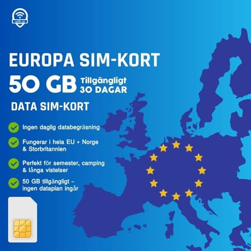Europa 5G 50 GB verfügbar, keine Daten enthalten Roaming-SIM-Karte mit großem Datenvolumen. Aktivierung bei Bedarf, nutzbar in der EU, im Vereinigten Königreich und in Norwegen. 2 SIM-Karten inklusive