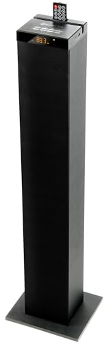 GOgroove Torre Altoparlante Bluetooth con Subwoofer Integrato - Cassa da Pavimento Home con Bassi Potenti, Doppi Driver, 120W di Picco, MP3 AUX 3,5mm, Porta USB 2.0 per Chiavetta, Radio FM (Nero)