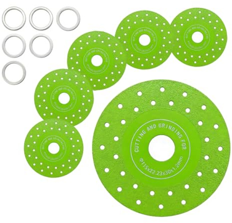RTDHO 6Pcs 115mm Diamond Tile Cutter Disc Set Ultra-Thin Glass Cutting Disc | for Angle Grinder Smooth Grinding Discs for Porcelain, Ceramic, Marble & Rock Slabs