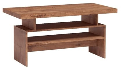 Masseno Couchtisch ZERI, Braun, 120x60x60cm, Modern Wohnzimmertisch für Couch, rechteckig Beistelltisch, Laminierte Spanplatte