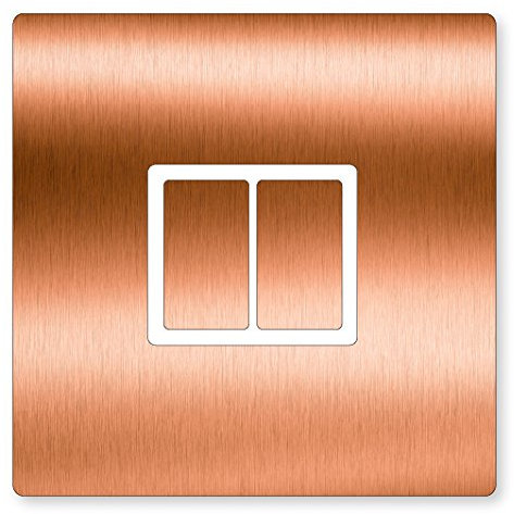 Landing Designs COPPER EFFECT VINYL UK LIGHT SWITCH STICKERS, CHILDS BEDROOM NURSERY DECORATING (Double Switch) 84mm x 84mm