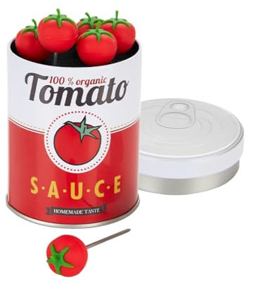 Balvi Tenedor Aperitivo Tomato Color Rojo Tenedor Aperitivo Lata de Tomate Tenedores de Acero I