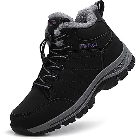 ZHNSHM Stivali da neve da donna foderati in pelliccia antiscivolo stivali invernali caldi foderati trekking scarpe da trekking stivali alla caviglia all'aperto