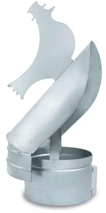 CAEXVEN Sombrerete Giratorio Veleta para Conductos en Acero Galvanizado - Serie Lisa y Helicoidal - 100 mm