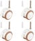 DBREAKS 4 Pcs Rotelle per mobili, 360° Girevoli Ruote, Doppie ruote con freno, Con manicotto, Adatto a culle e letti per bambini (Bianco)