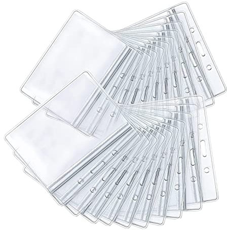 MYSUNBAR 20 PCS Kunststoff Namensschilder, Kartenhülle Ausweis Transparente Ausweishülle Durchsichtige Flexible Kartenhülle Schutzhülle Ausweishülle Abzeichenhalter Namensschild
