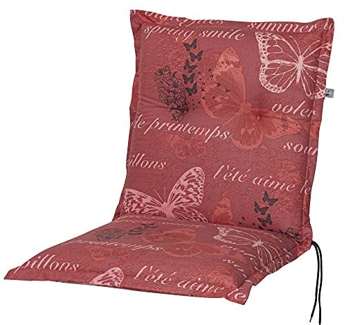 KETTtex 2386 Auflage Niederlehner Bali extra rot Schmetterlinge 100x50x8 cm Sitzpolster