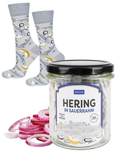 soxo Glas Socken Damen Geschenke Für Männer Herren Socks Geschenk Für Frauen 35-40 Heringe