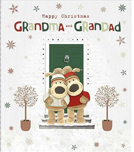 UK Greetings Boofle Grandma and Grandad Christmas Card - Happy Christmas Grandma and Grandad