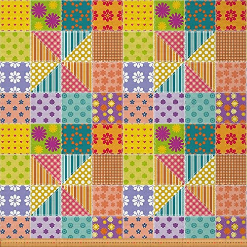 Bunter Karo Polsterstoff Blumengitter Meterware Abstrakter Blumen Karo Dekostoff Geometrische Streifen Wasserdichter Draussen Stoff Diy Kunst Polster und Wohnakzente 920 x 150 (HxB)