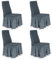 Stuhlhussen Bianca - mit Rüschen 4er Set elastische Stretch Hussen für Esszimmerstühle Hochzeit abnehmbare und waschbare Stuhlbezüge Chair Cover, Stuhl-Sitzbezug, Stuhlüberzüge anthrazit grau