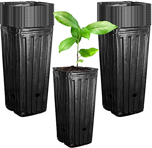 Iceyyyy Macetas Altas para árboles, árboles Profundos de plástico, macetas Altas para Plantas de jardín de Interior y Exterior (40 Piezas)