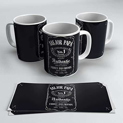 Lustige Tasse zum Verschenken am besten Papa Stil Whisky Etikett - Große Kaffeetassen Vatertag - Originelle Geschenke - 350 ml