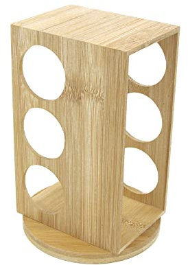 ZÔDIO - Carrousel en Bambou pour 6 Pots à Épices (Pots non Inclus) - Support à Épices