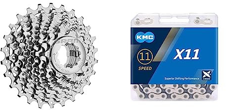 SRAM PG1170 11 Speed Cassette 11-36 & KMC X11 11 Speed Chain (Packaging may vary), Silver / Black, 118 Link
