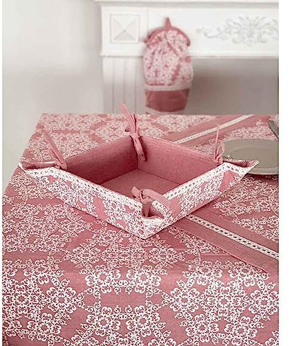 Preziosa Portapane Linea Greca Home Quadrato con Laccetti - Rosa