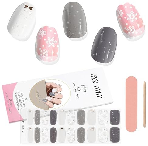 Kalolary Gel Polish Strips, Art Sticker Waterproof Full Wraps Decal Sets With File and Stick for Women Girls Nail Decor (UV/LED Lamp Required) (1)