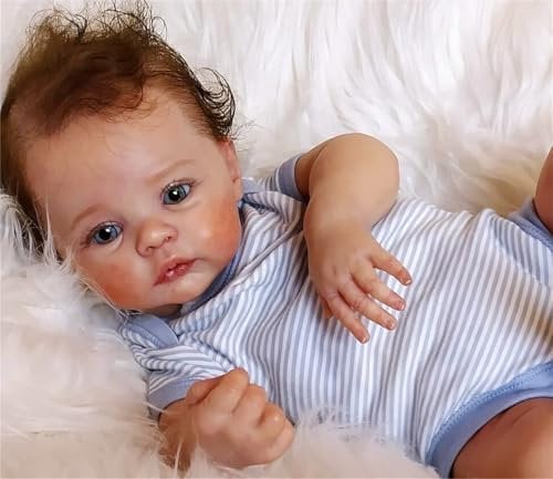 Reborn Baby Reborn Puppe Mädchen - 19 Zoll handgefertigte lebensechte Babypuppen Mädchen weicher Stoffkörper, wie EIN echtes Baby (wiedergeborener Mädchen)