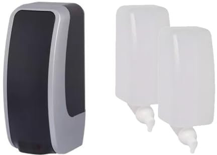 Blanc HYGIENIC WC-Sitzreiniger Set Lavela – 2 Wandspender für die Toilette, 2 x 1 Liter Flächendesinfektionsmittel für ca. 2.000 Anwendungen, Weiß Farbe Silber/Schwarz